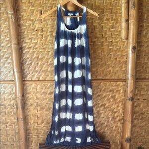 Splendid Blue and White Tie-Dye Midi Dress Medium